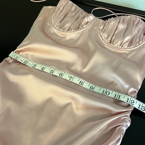 MESHKI satin mini dress, blush pink, size S - Picture 9 of 14